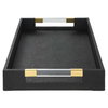 Wessex Black Shagreen Tray, Decorative Tray by Uttermost, 19" width x 2.62" height x 13.87" depth thumbnail 5