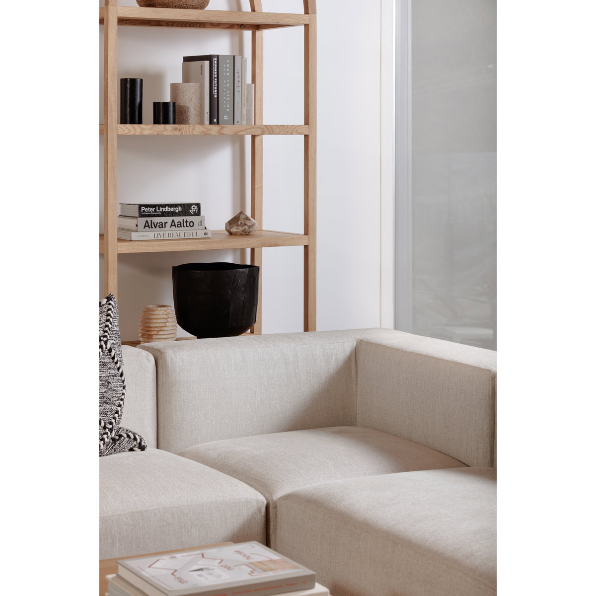 Eero Bookcase Natural, Shelving & Bookcase by Moe's Home, 30" width x 80" height x 16" depth View 4