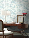 Seasons Toile Teal Wallpaper thumbnail 2