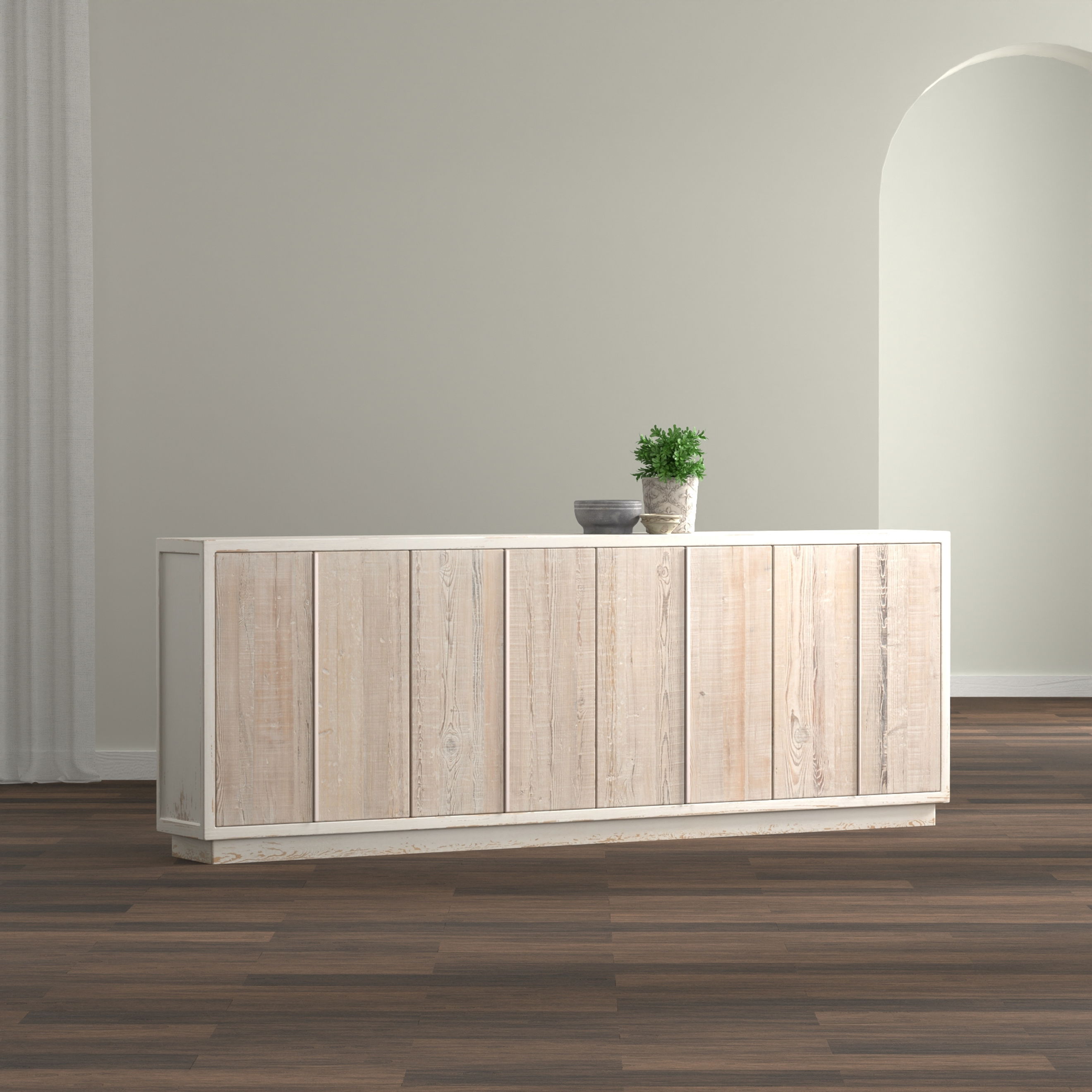 Stefano Narrow Sideboard, Cabinets & Sideboard by Sarreid, 94" length x 12" width x 34" height View 13