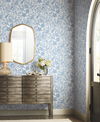 Pomegranate White & Blue Wallpaper, by York Wall, 27' length x 2'3" width x 0.02" depth thumbnail 2