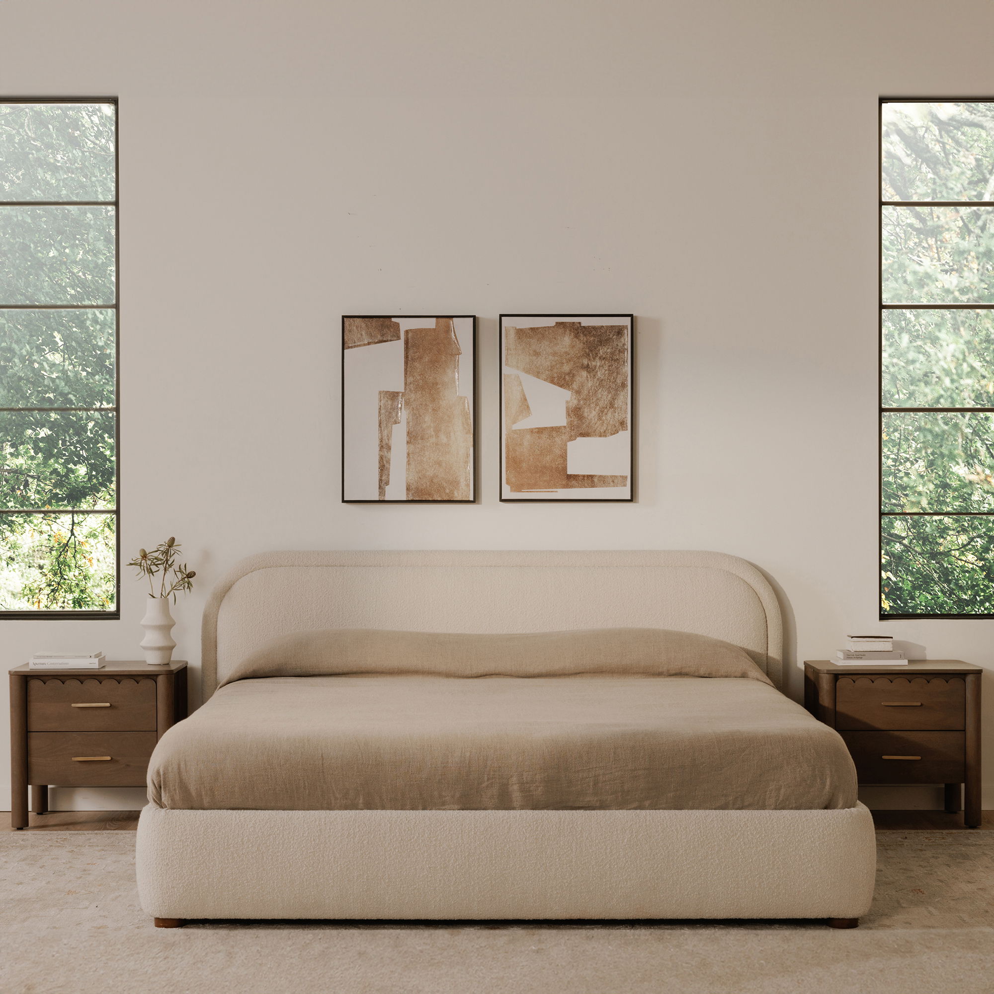 Colin Queen Bed Oatmeal, by Moe's Home, 70" width x 40" height x 86" depth View 13