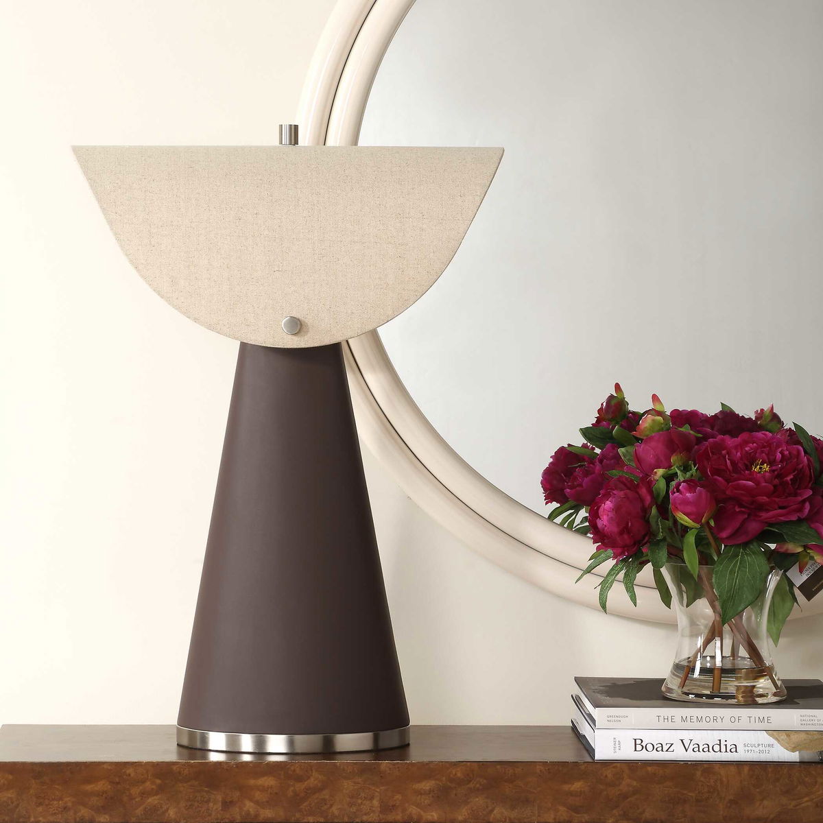 Conover Brown Modern Table Lamp, by Uttermost, 19" width x 27.25" height x 19" depth View 4