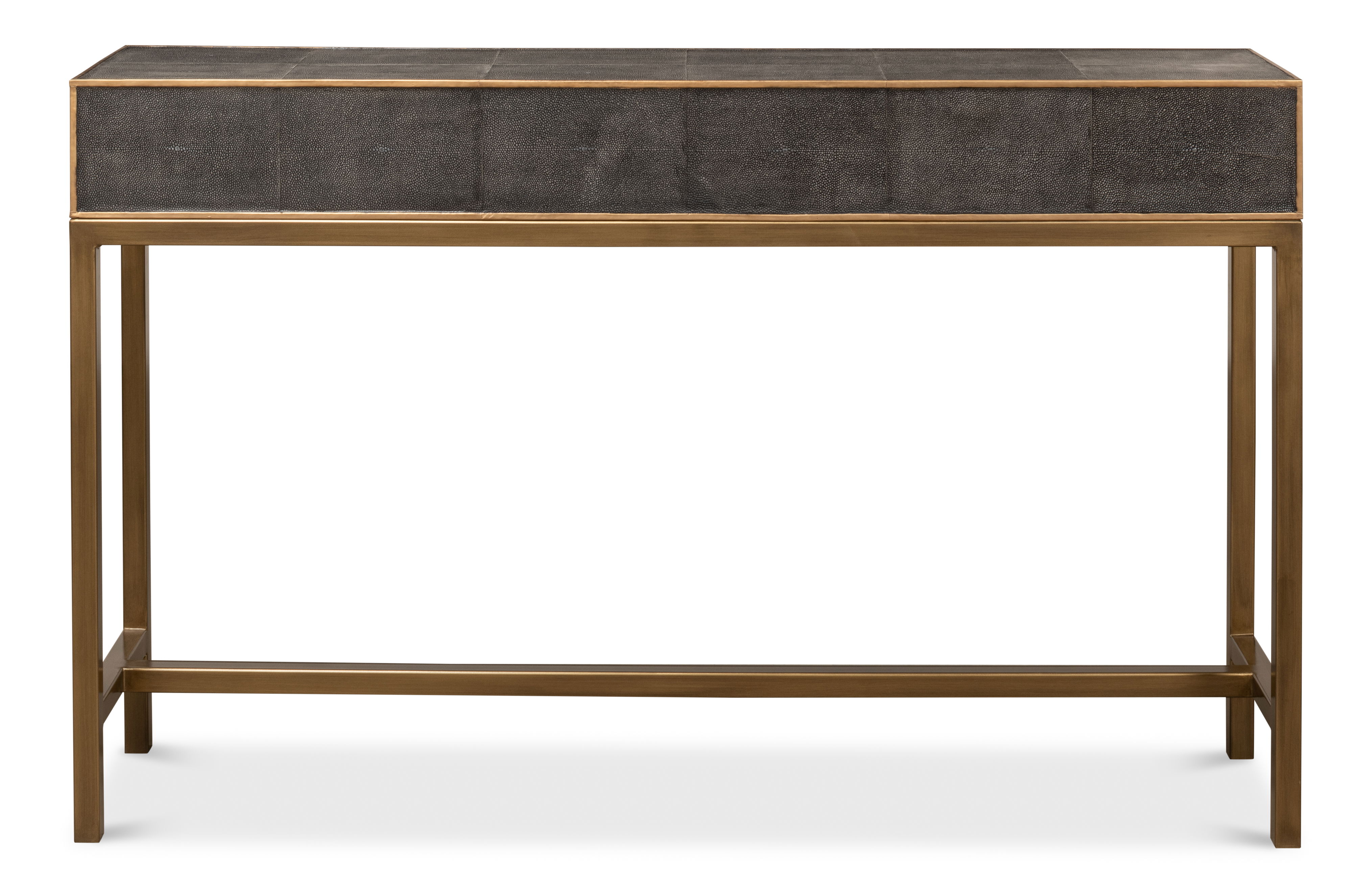 Gideon Shagreen Console Table, Ant.Grey, by Sarreid, 54" length x 12" width x 34" height View 3