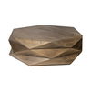 Arreto Hexagonal Hinged Solid Wood Top and Base Coffee Table, by Mercana, 48" length x 48" width x 15" height thumbnail 1