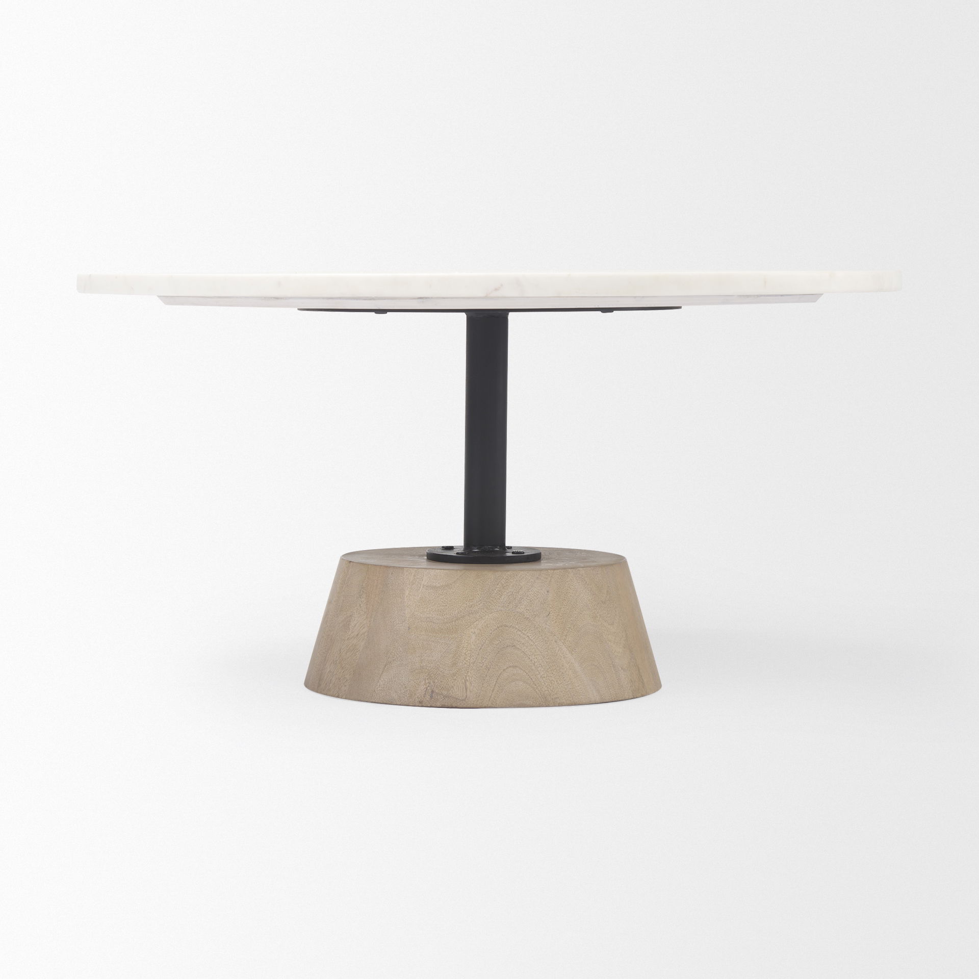 Maxwell  Marble Top Pedestal Base Round Coffee Table large image 