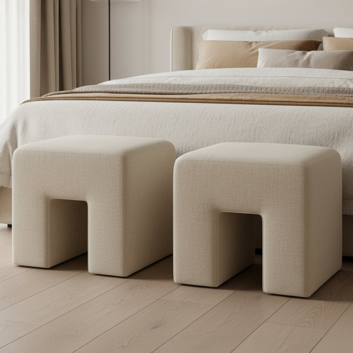 Aidy Stool Oat, Counter & Bar Stool by Moe's Home, 18" width x 17.75" height x 18" depth View 5