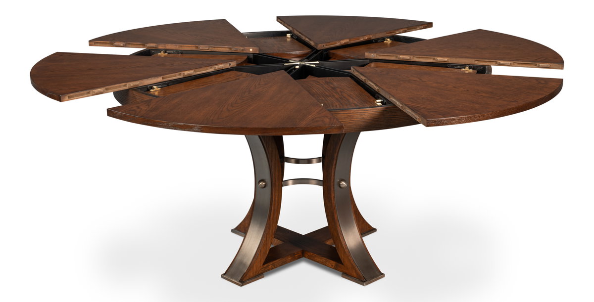 Tower Jupe Dining Table  Med Palladio, by Sarreid, 4'7" length x 4'7" width x 2'6" height View 2