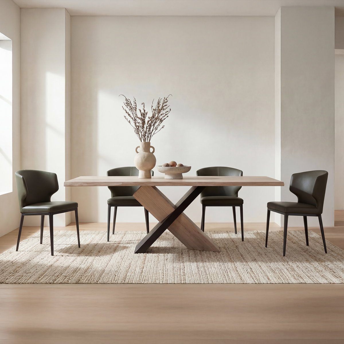 Delaney Dining Chair Dark Green-set Of Two, by Moe's Home, 20.1" width x 30.7" height x 21.7" depth View 8