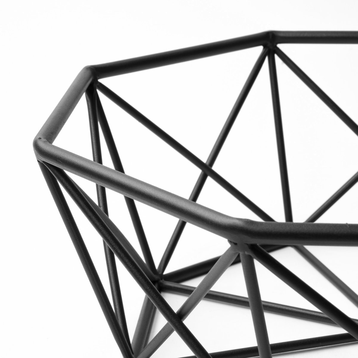 Davy 17L x 17W Black Metal Large Hexagonal Bowl, Decorative Bowl by Mercana, 16.73" length x 16.73" width x 6.1" height View 6