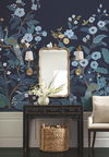 Peacock Navy Wall Mural thumbnail 1