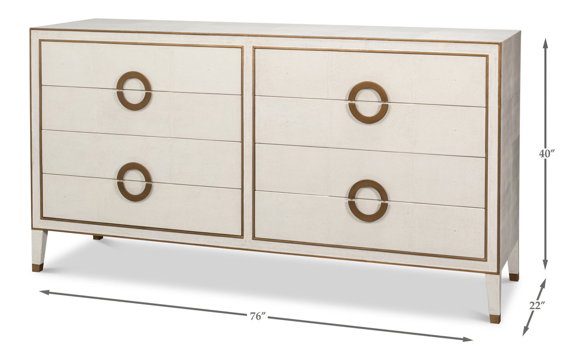 Gabriella Chest Of Drawers  Osprey White, by Sarreid, 1'10" length x 6'4" width x 3'4" height View 10