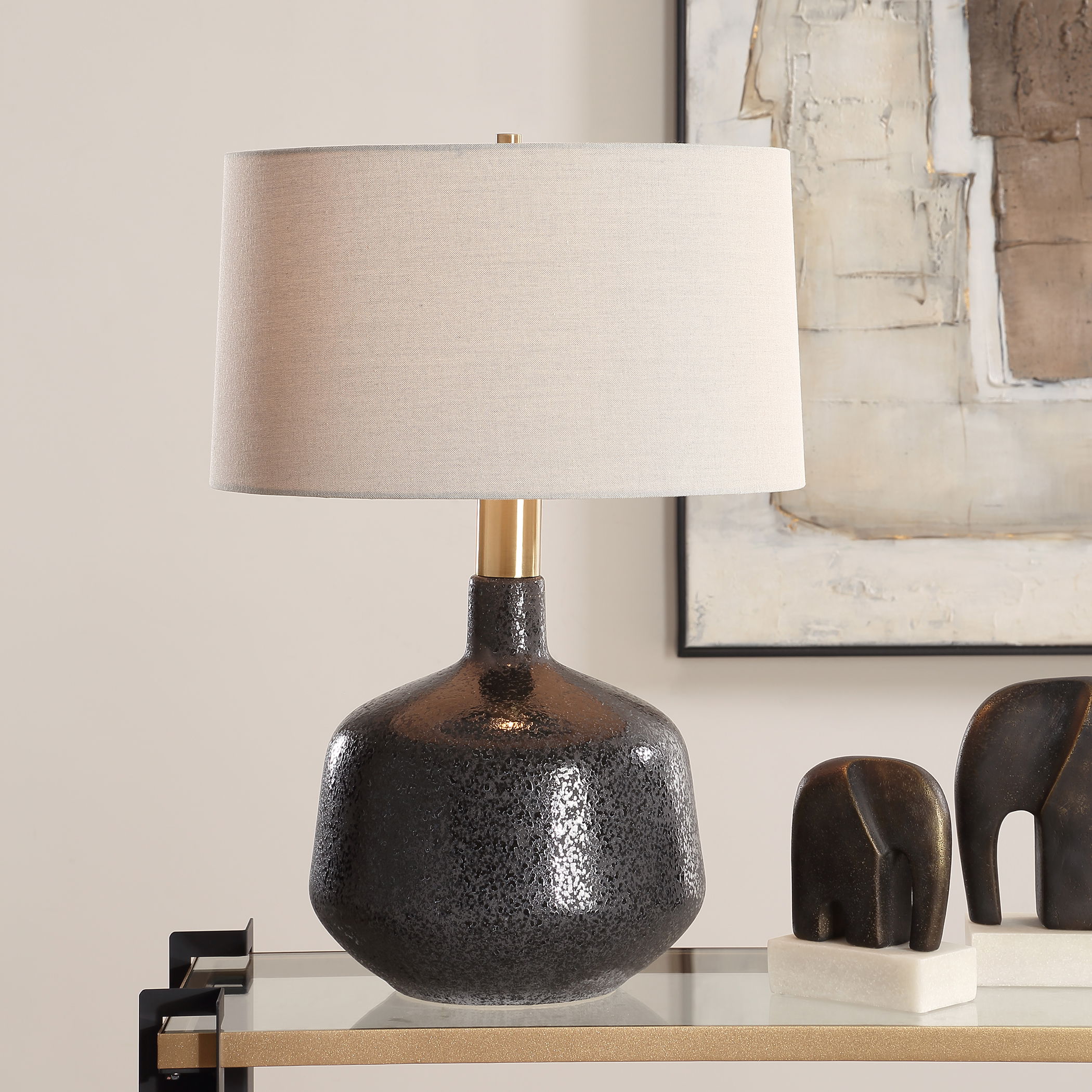 Flanagan Mottled Gloss Table Lamp large image 