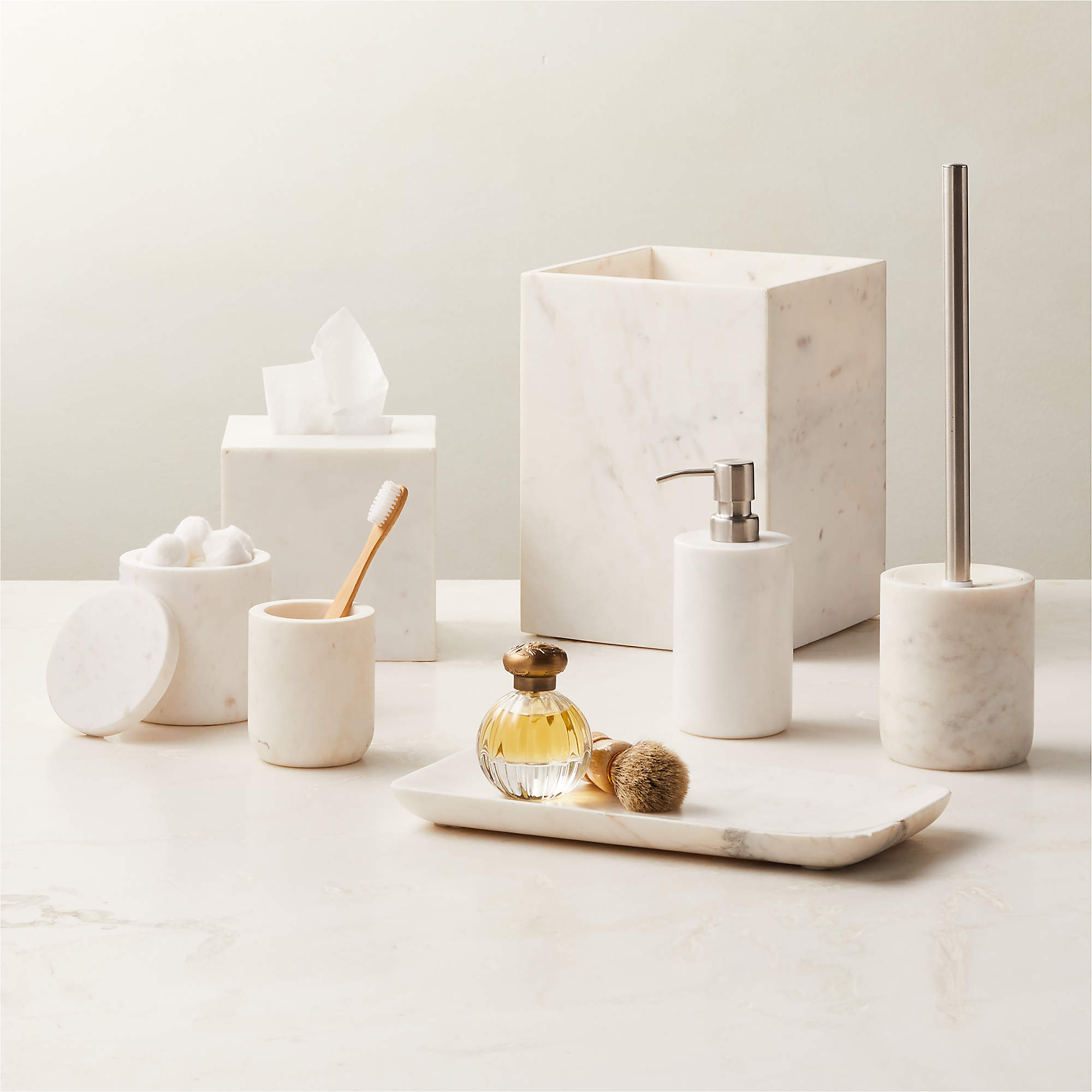 Online Designer Bathroom Viewing product image Nexus White Marble Soap Pump - image 1 of 5 NEXUS WHITE MARBLE SOAP PUMP