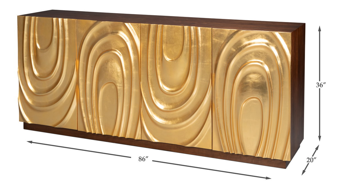 Capriole Credenza, by Sarreid, 1'8" length x 7'2" width x 3' height View 13