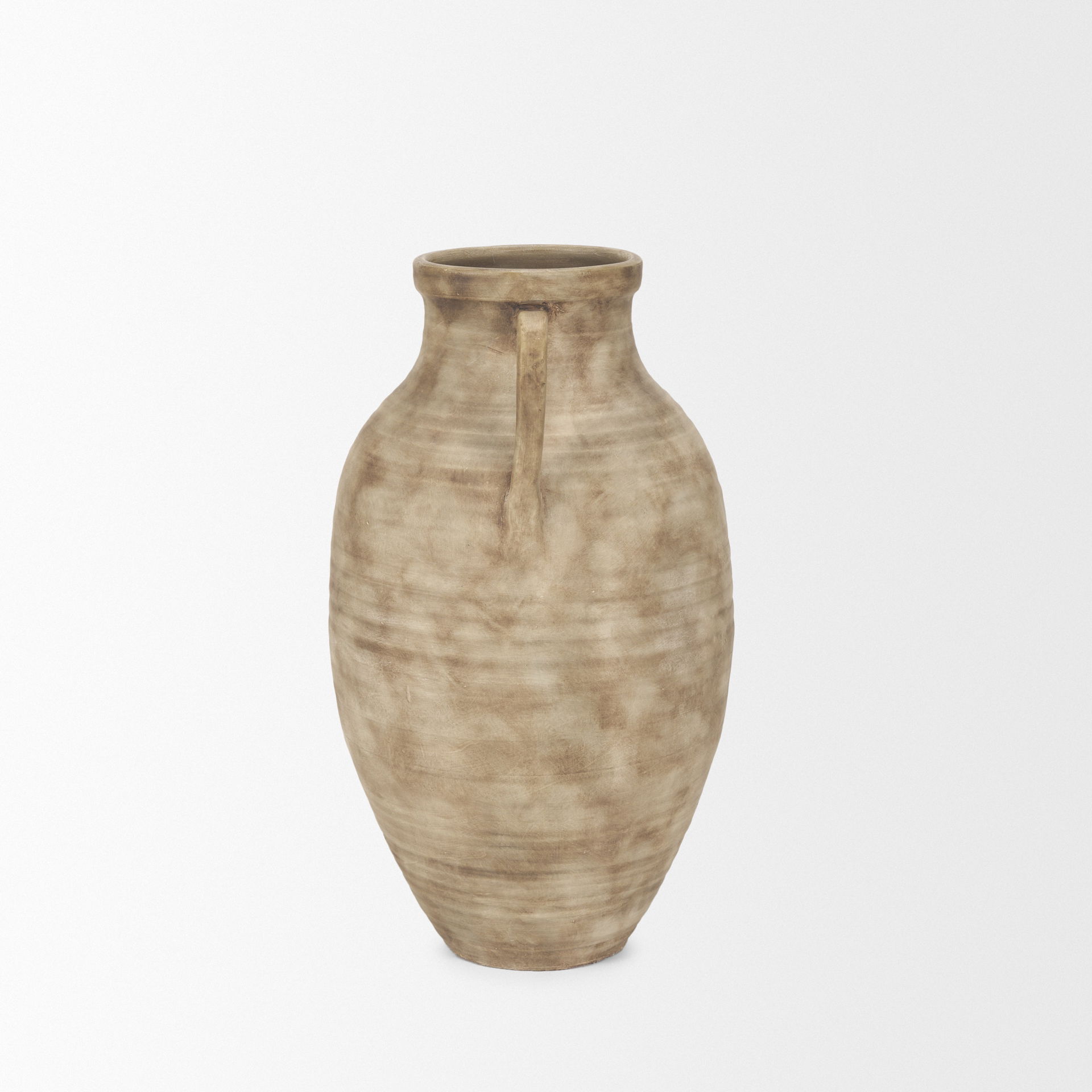 Tulsi Small Matte Earth Brown Ceramic Floor Vase large image 