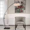 Calogero Bronze Arc Floor Lamp, by Uttermost, 5'4" width x 6'1.5" height x 1'6" depth thumbnail 2