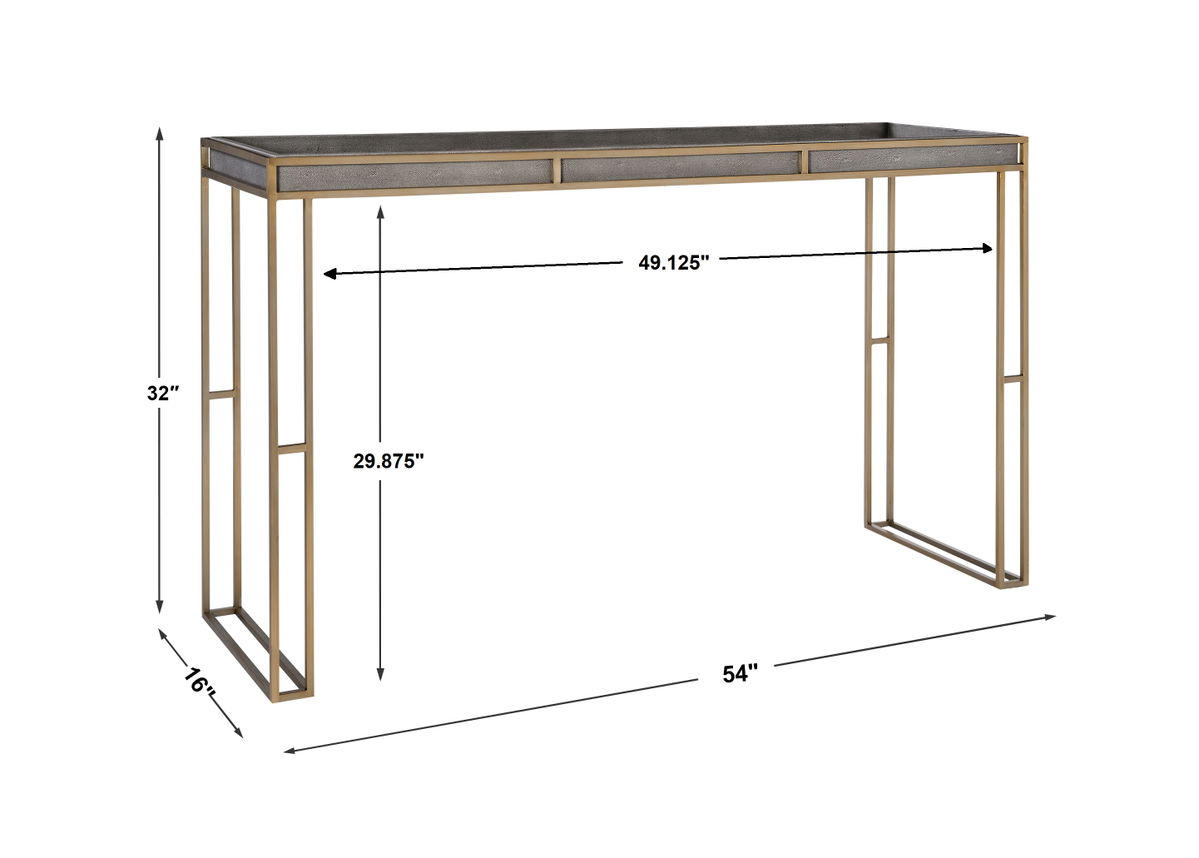 Cardew Modern Console Table, by Uttermost, 54" width x 32" height x 16" depth View 3