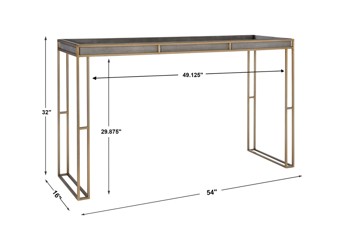 Cardew Modern Console Table, by Uttermost, 54" width x 32" height x 16" depth View 3