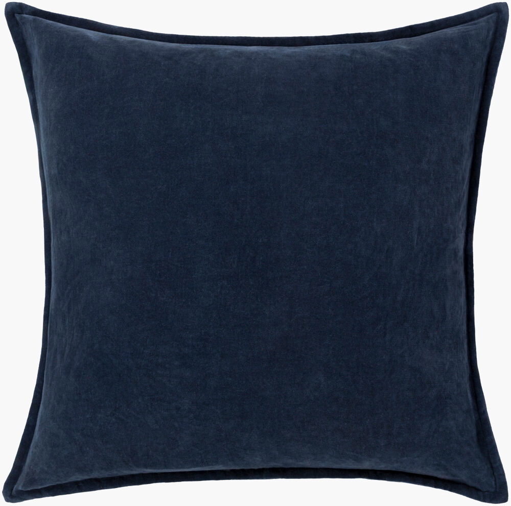 Cotton Velvet Lumbar Pillow Down, Decorative Pillow by Surya, 13" length x 19" width