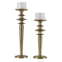 Online Designer Combined Living/Dining Highclere Gold Candleholders, S/2