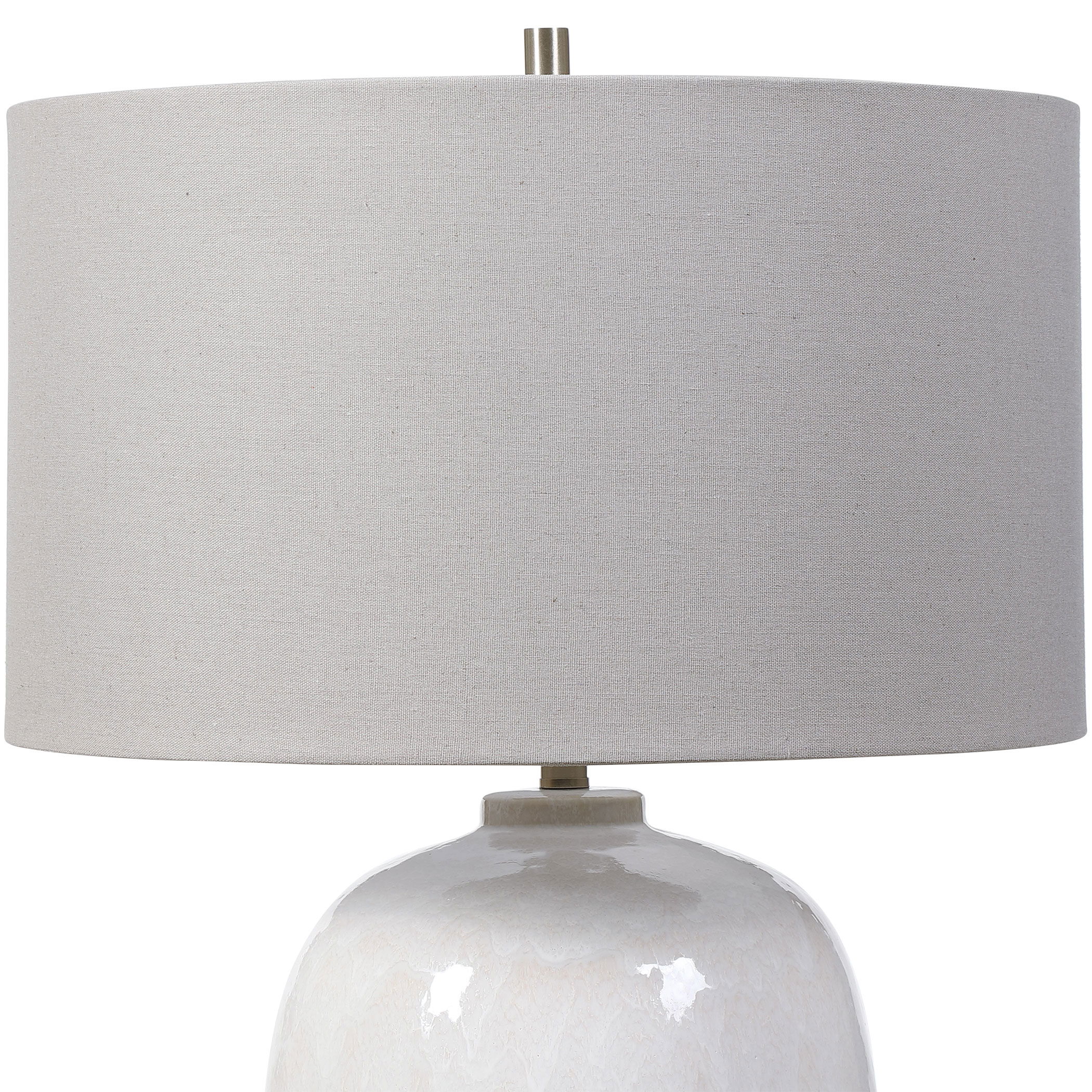 Winterscape White Glaze Table Lamp large image 