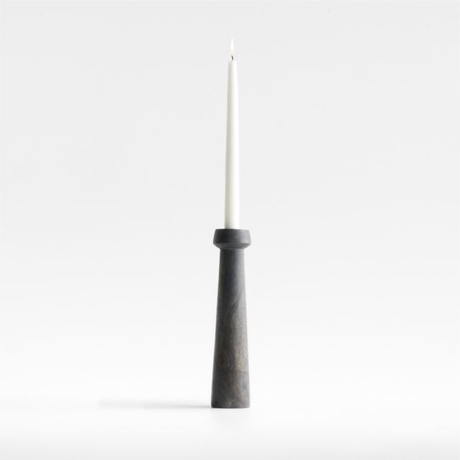 Online Designer Living Room Katin Large Black Wood Taper Candle Holder 11.5