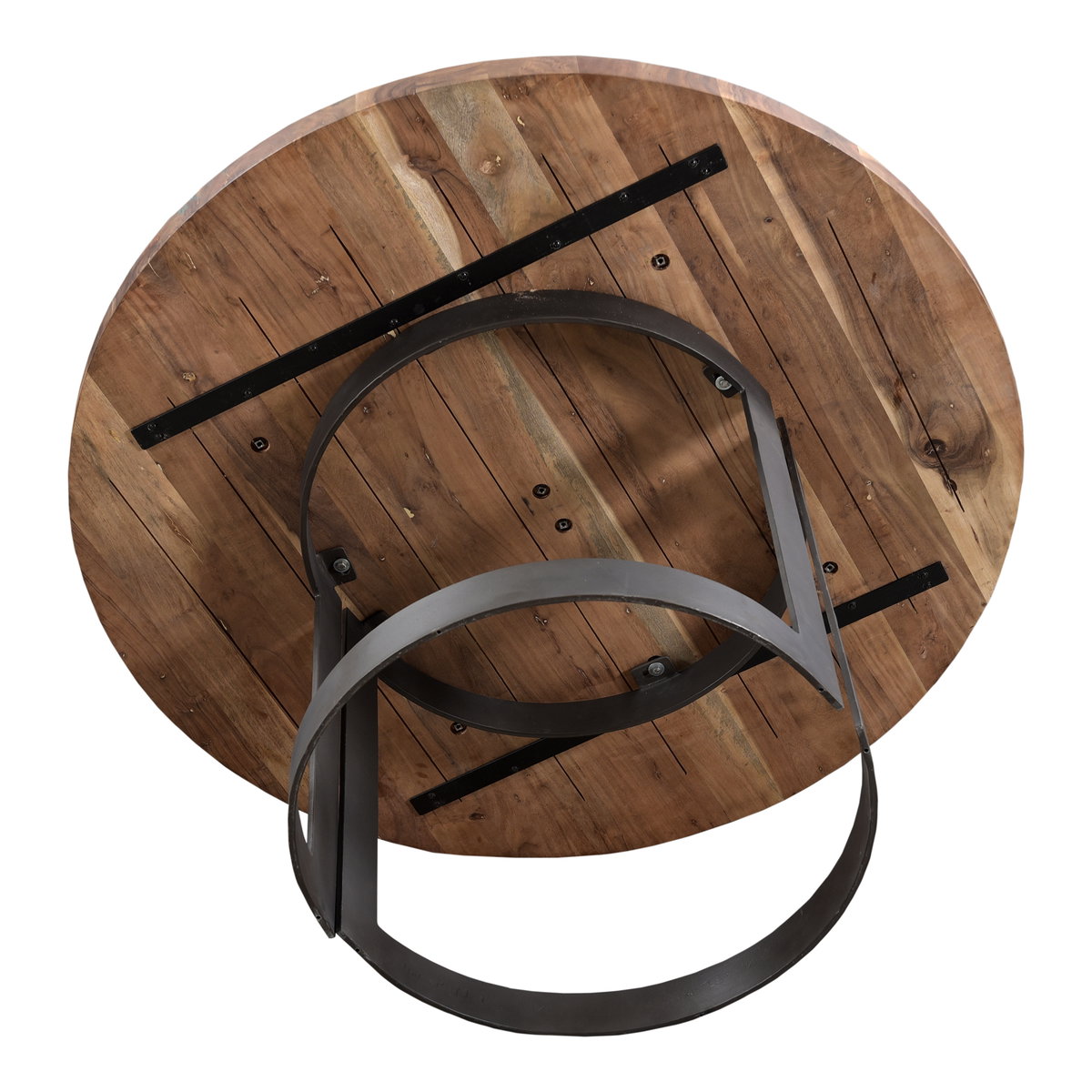 Bent Round Dining Table 54in Brown, by Moe's Home, 54" width x 30" height x 54" depth View 10
