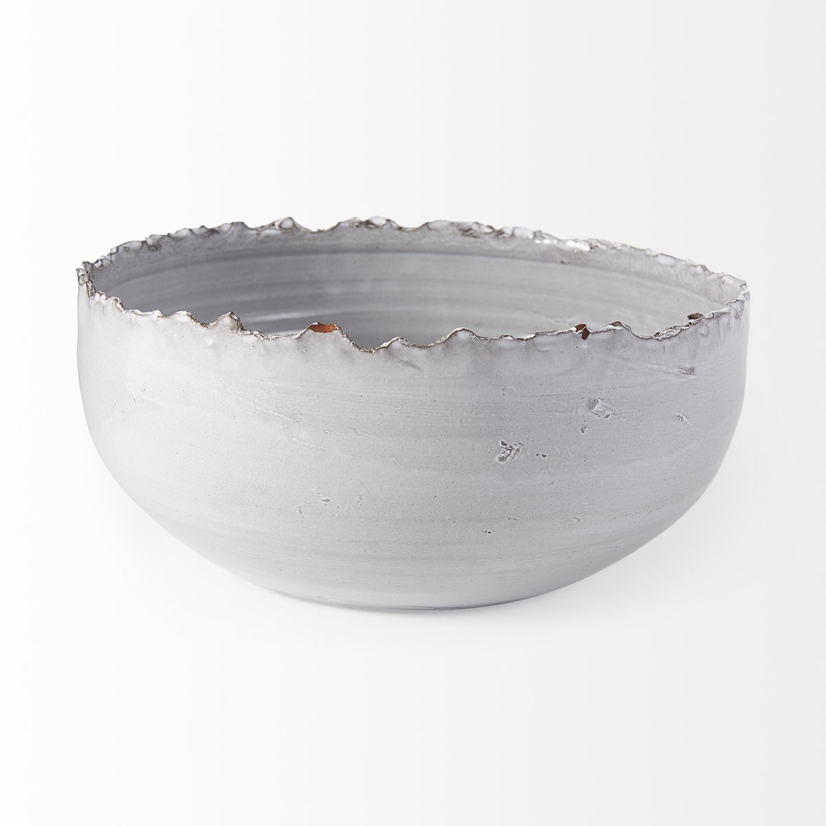 Larsen 13L x 13W White Ceramic Large Decorative Bowl, by Mercana, 12.8" length x 12.8" width x 5.12" height View 6