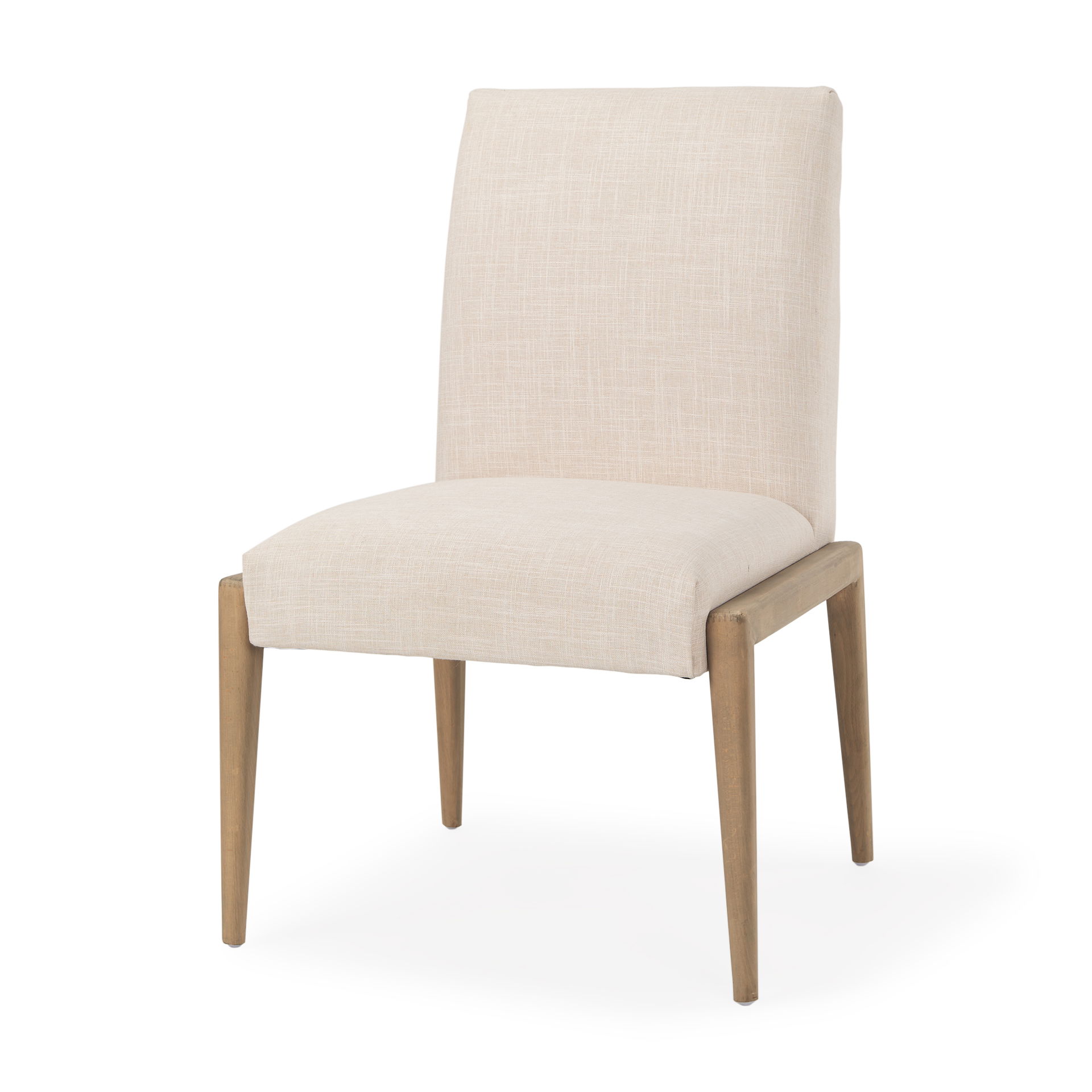 Palisades Cream Upholstery with Solid Wood Armless Dining Chair, by Mercana, 24.02" length x 25.59" width x 36.22" height View 1
