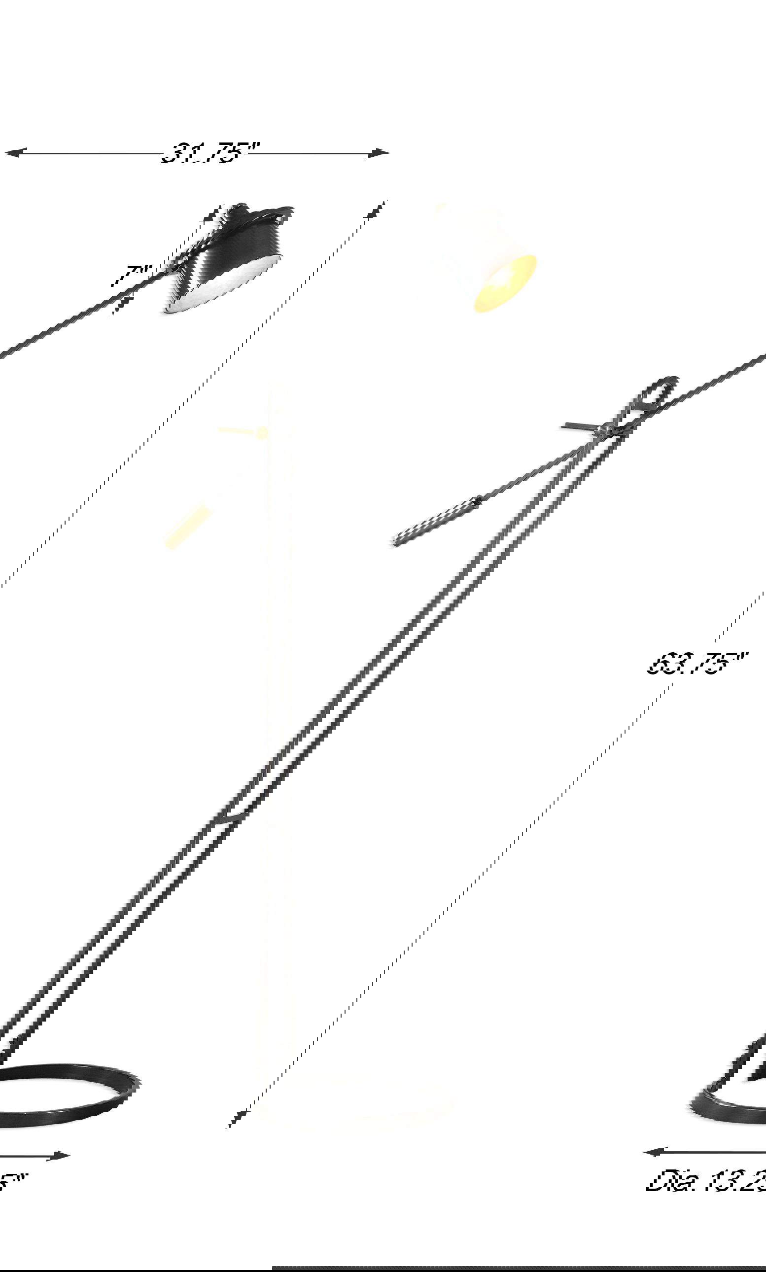 Chisum Dark Bronze Floor Lamp, by Uttermost, 31.75" width x 63.75" height x 13.25" depth View 3