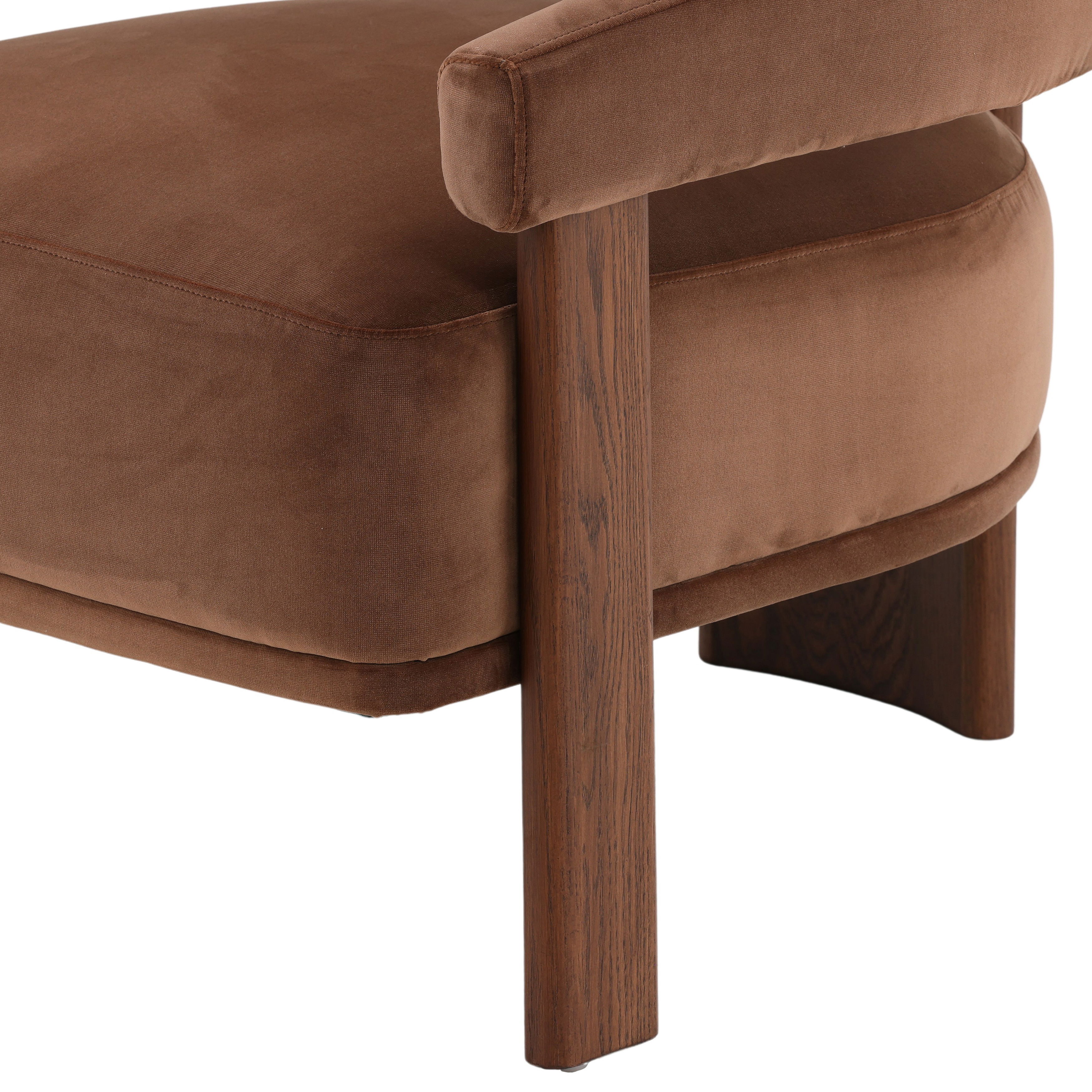 Averie Occasional Chair Brown, Accent Chair by Dovetail, 26.8" width x 29.5" height x 29" depth View 6