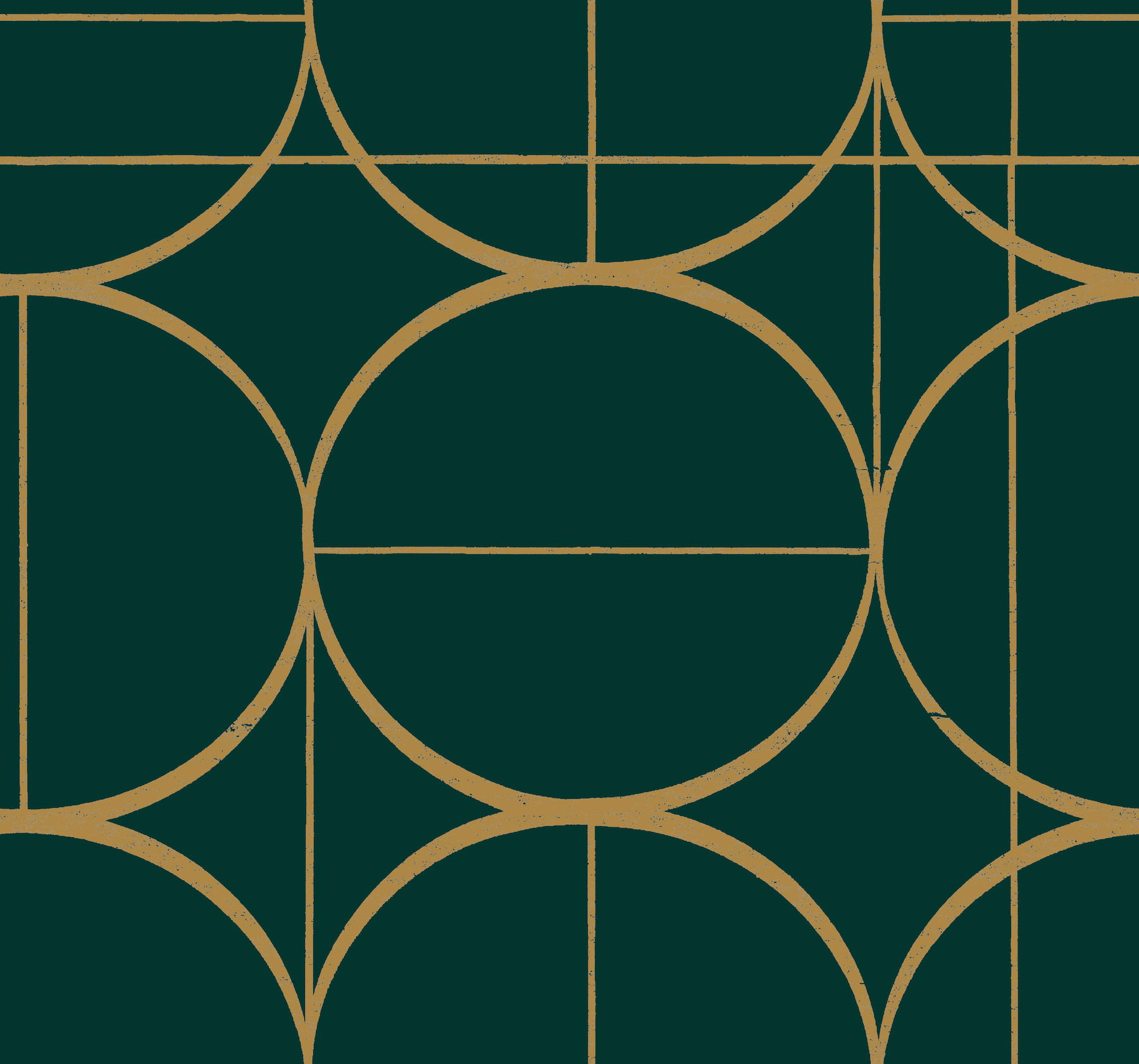 Sun Circles Emerald & Gold Wallpaper Sun Circles Emerald & Gold Wallpaper large image