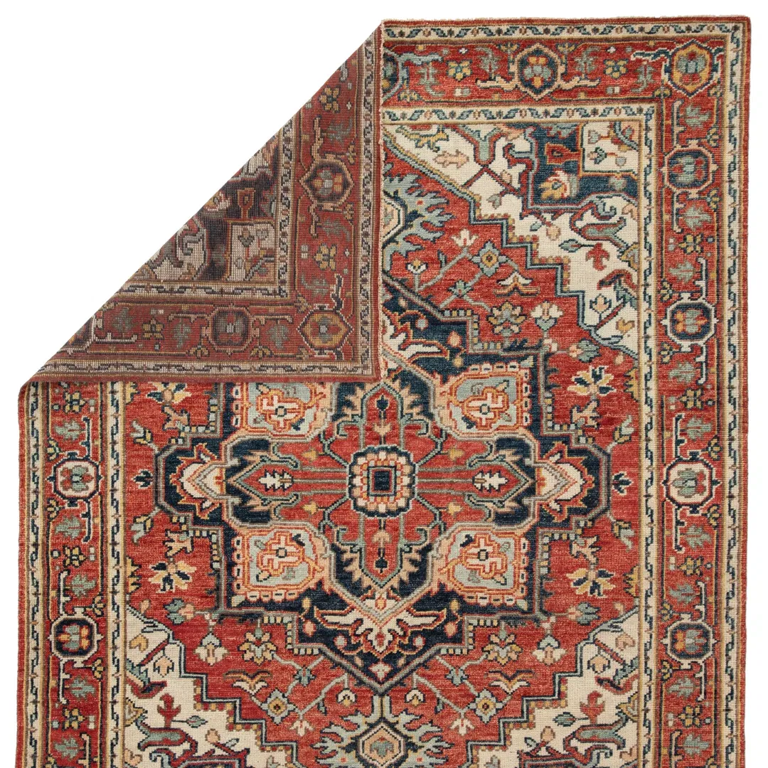Revere Hand-Knotted Wool Red/Beige Area Rug large image 
