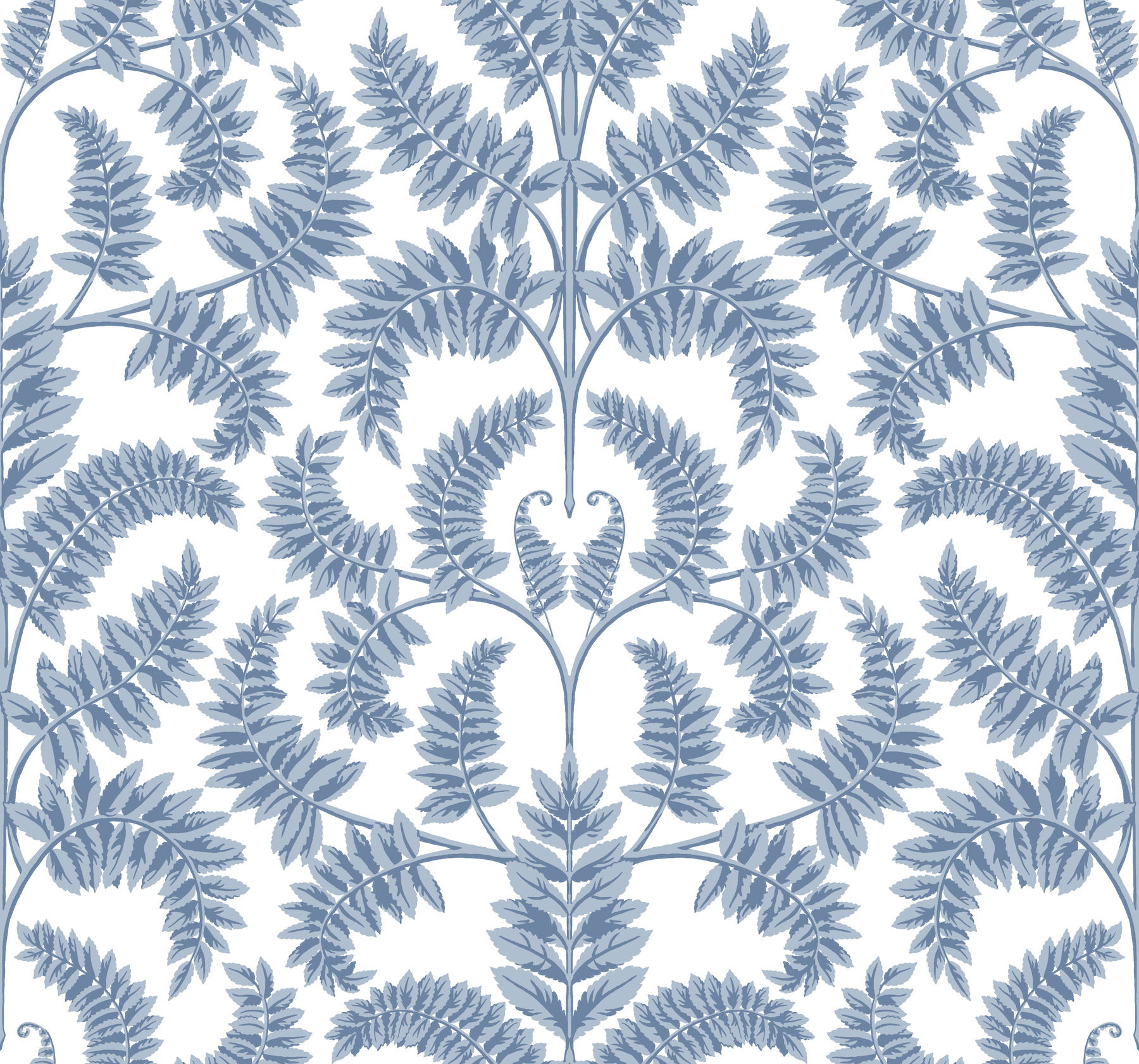 Royal Fern Damask Blue Wallpaper large image 