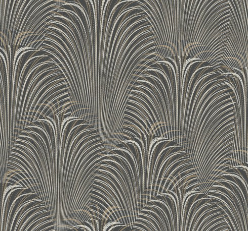 Deco Fountain Black Wallpaper