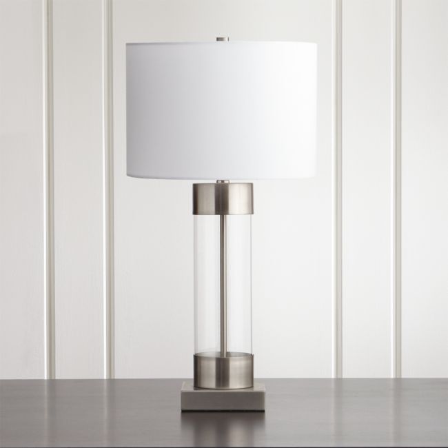 Online Designer Combined Living/Dining Avenue Nickel Table Lamp with USB Port