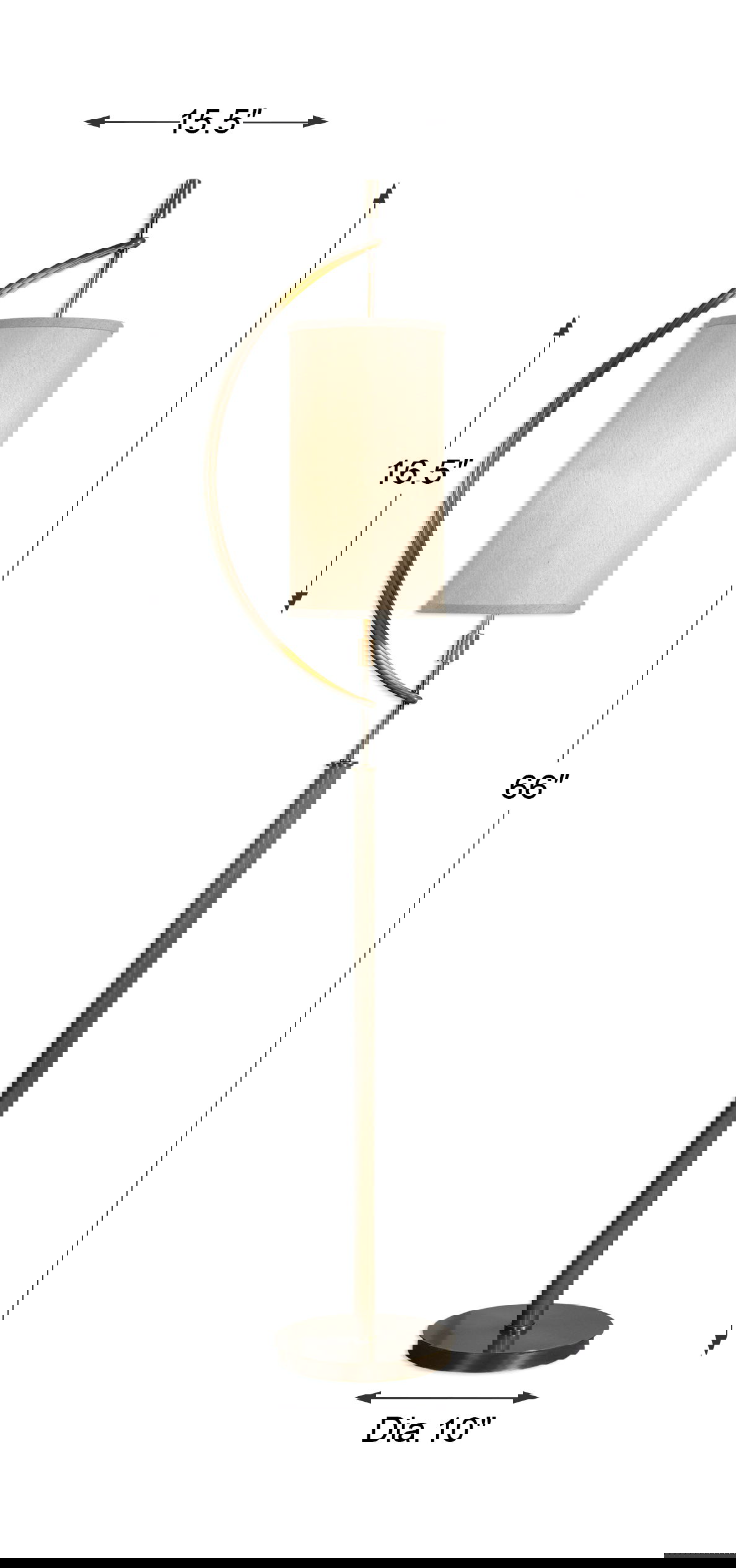 Balaour Antique Brass Floor Lamp, by Uttermost, 15.5" width x 66" height x 10" depth View 3