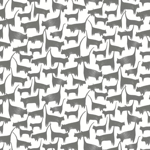 Cat Tails Black Peel & Stick Wallpaper