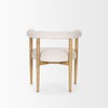 Arden Curved Back Dining Side Chair | Cream Twill with Brown Wood, Dining Chair by Mercana, 26" length x 21.5" width x 28" height thumbnail 5