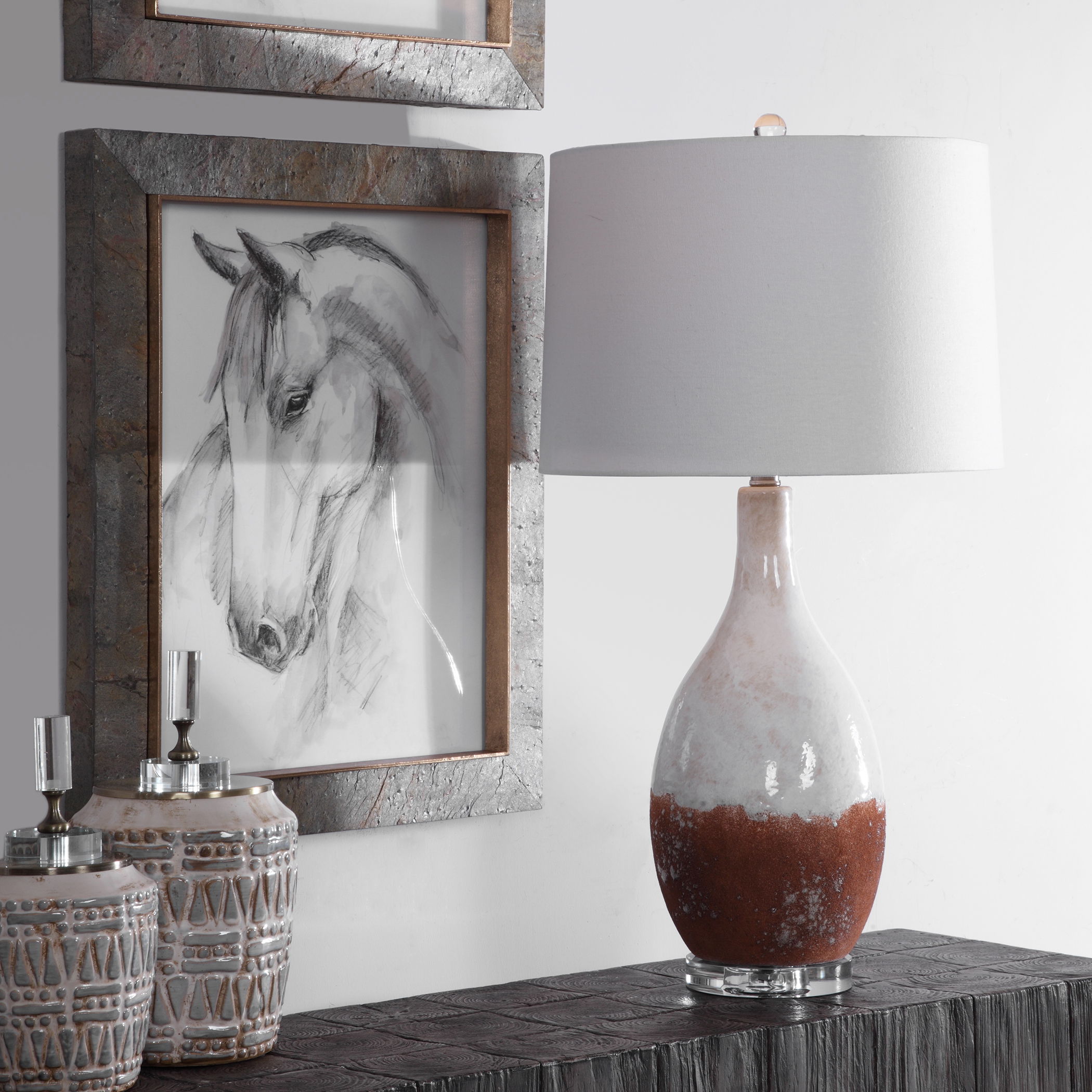 Durango Rust White Table Lamp large image 