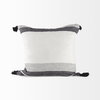 Kimia 20x20 White/Black Fabric Herringbone with Fringed Pillow Cover, Decorative Pillow by Mercana, 20" length x 20" width x 0.2" height thumbnail 7