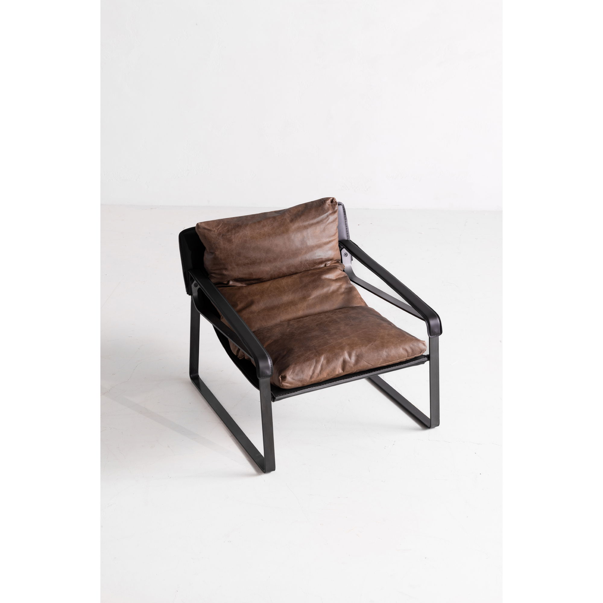 Connor Club Chair Open Road Brown Leather, Accent Chair by Moe's Home, 30.75" width x 27.5" height x 34" depth View 10