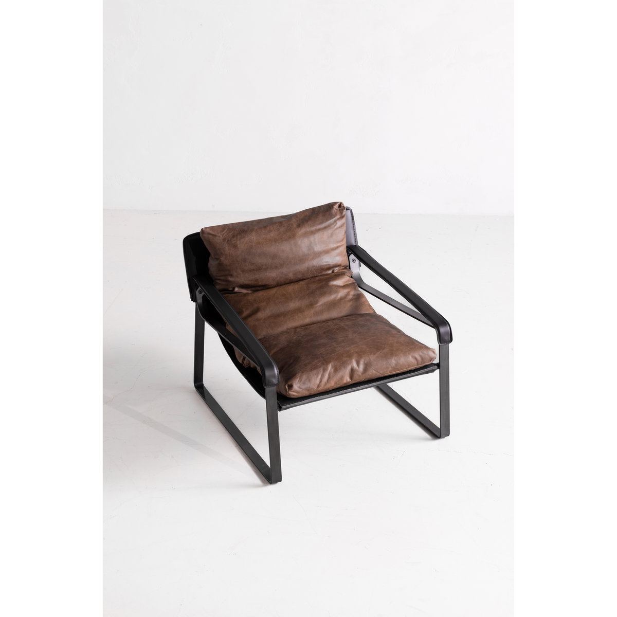 Connor Club Chair Open Road Brown Leather, Accent Chair by Moe's Home, 30.75" width x 27.5" height x 34" depth View 10