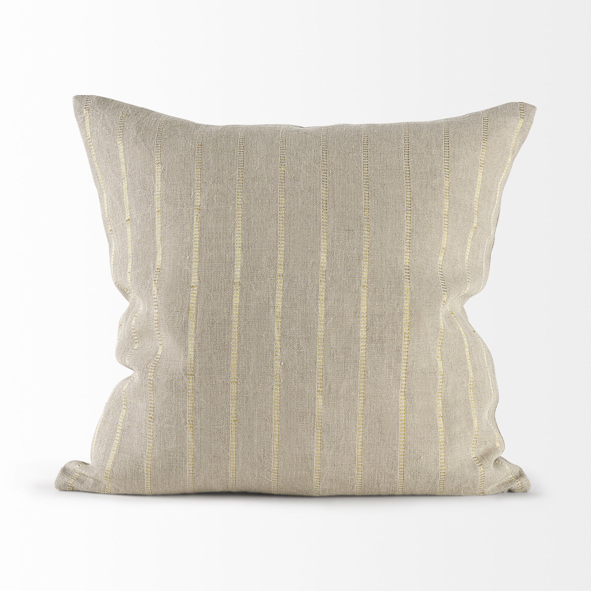 Danika 18 x 18 Beige and Gold Fabric Decorative Pillow Cover, by Mercana, 18" length x 18" width x 0.2" height View 3