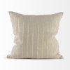 Danika 18 x 18 Beige and Gold Fabric Decorative Pillow Cover, by Mercana, 18" length x 18" width x 0.2" height thumbnail 3