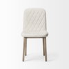 David Solid Back Dining Side Chair | Tuffed Cream Fabric with Brown Wood, Dining Chair by Mercana, 18.5" length x 26" width x 34.5" height thumbnail 6