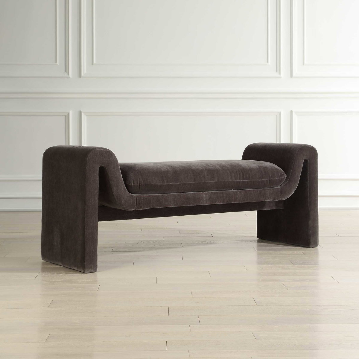 Manson Modern Charcoal Bench, Furniture by Uttermost, 60" width x 23.5" height x 19" depth View 3