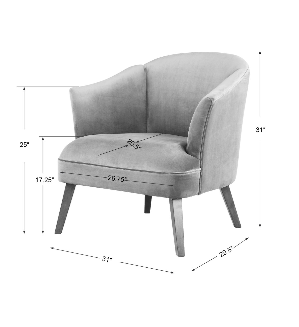 Conroy Olive Accent Chair, by Uttermost, 30" width x 31" height x 31" depth View 3