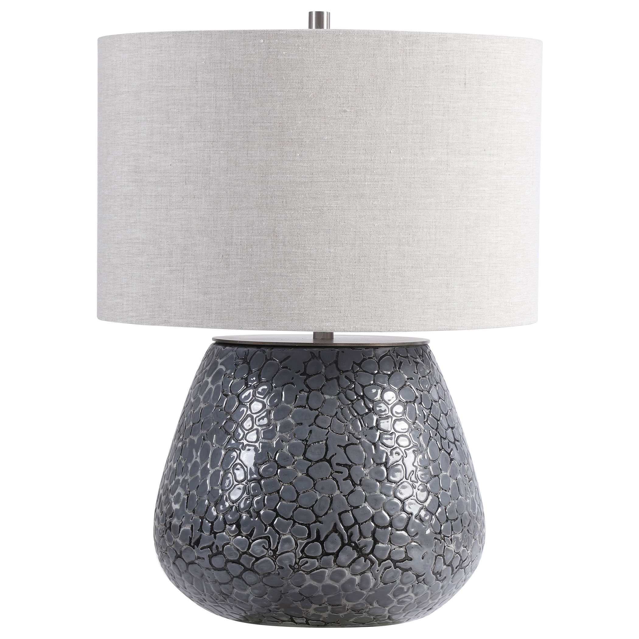 Pebbles Metallic Gray Table Lamp large image 